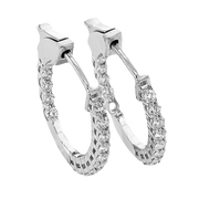 ZE907 Hoop Earring in 14k Gold with Diamonds