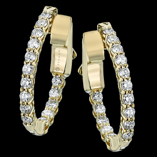 ZE907-Y Hoop Earring in 14k Gold with Diamonds