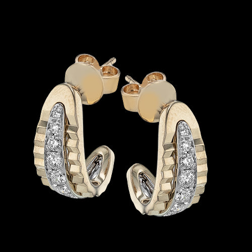 ZE911 Earring in 14k Gold with Diamonds