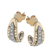 ZE911 Earring in 14k Gold with Diamonds