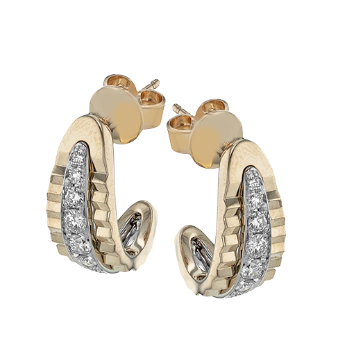 ZE911 Earring in 14k Gold with Diamonds