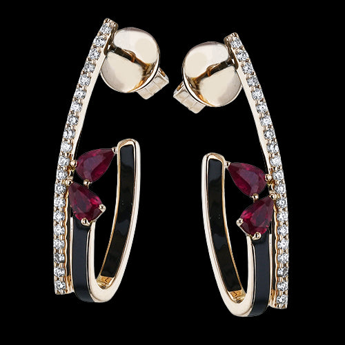 ZE993 Color Earring in 14k Gold with Diamonds