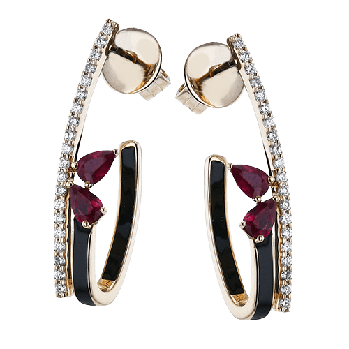 ZE993 Color Earring in 14k Gold with Diamonds