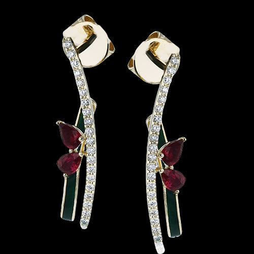 ZE993-Y Color Earring in 14k Gold with Diamonds