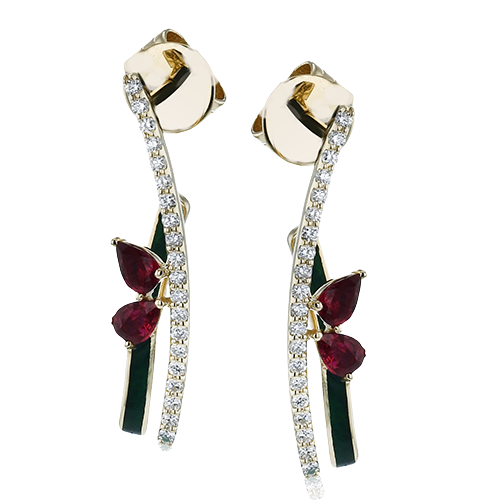 ZE993-Y Color Earring in 14k Gold with Diamonds