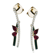 ZE993-Y Color Earring in 14k Gold with Diamonds