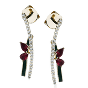 ZE993-Y Color Earring in 14k Gold with Diamonds
