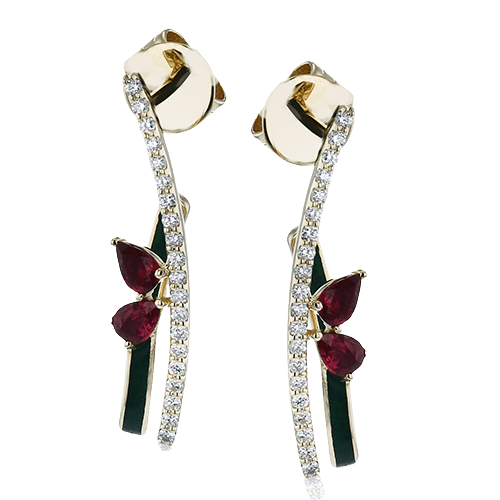 ZE993-Y Color Earring in 14k Gold with Diamonds