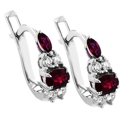 ZE997 Color Earring in 14k Gold with Diamonds
