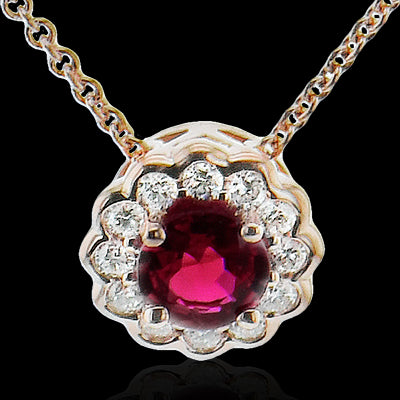 ZP1005 Color Pendant in 14k Gold with Diamonds