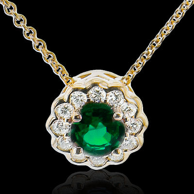 ZP1005 Color Pendant in 14k Gold with Diamonds