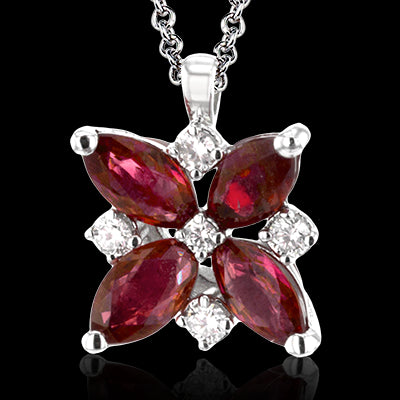 ZP1006 Color Pendant in 14k Gold with Diamonds