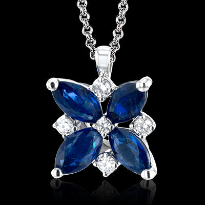 ZP1006 Color Pendant in 14k Gold with Diamonds