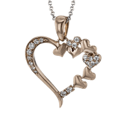 ZP1020 Heart Pendant in 14k Gold with Diamonds