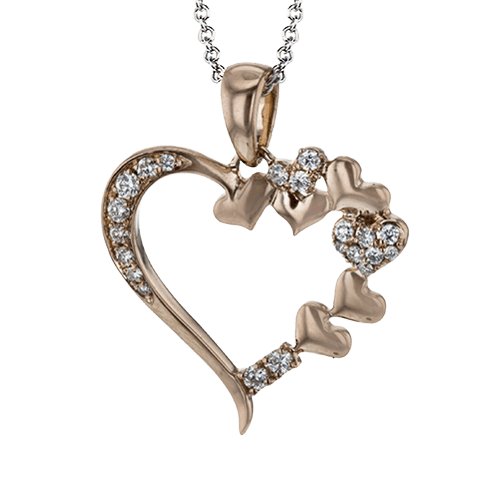 ZP1020 Heart Pendant in 14k Gold with Diamonds