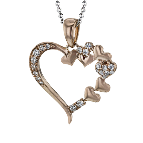 ZP1020 Heart Pendant in 14k Gold with Diamonds