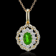 ZP1037 Color Pendant in 14k Gold with Diamonds