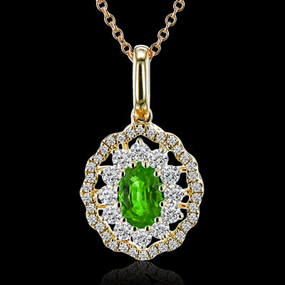 ZP1037 Color Pendant in 14k Gold with Diamonds