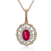 ZP1037 Color Pendant in 14k Gold with Diamonds