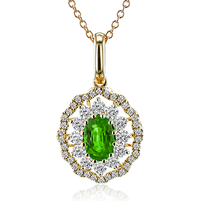 ZP1037 Color Pendant in 14k Gold with Diamonds