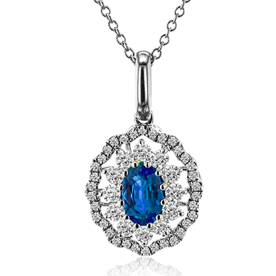 ZP1037 Color Pendant in 14k Gold with Diamonds