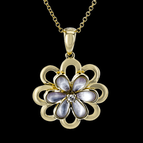 ZP1064-Y Color Pendant in 14k Gold with Diamonds