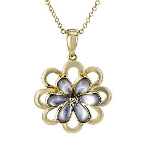 ZP1064-Y Color Pendant in 14k Gold with Diamonds