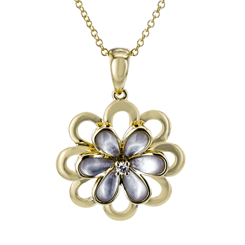 ZP1064-Y Color Pendant in 14k Gold with Diamonds
