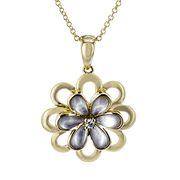 ZP1064-Y Color Pendant in 14k Gold with Diamonds