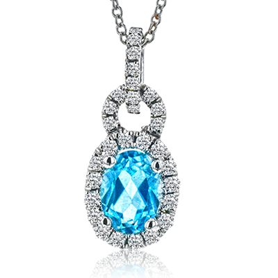 ZP1071 Color Pendant in 14k Gold with Diamonds