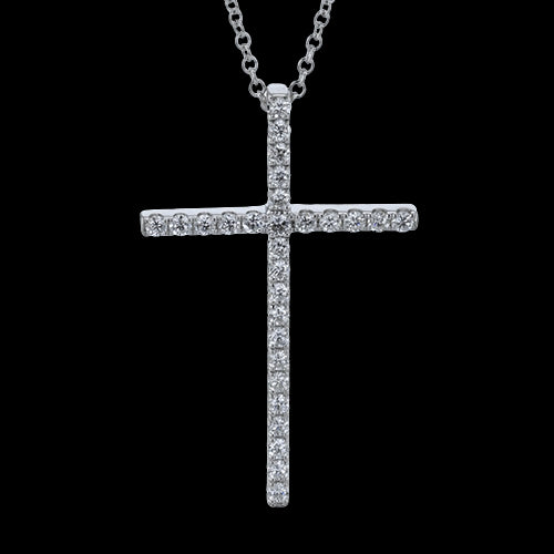 ZP1232 Cross Pendant in 14k Gold with Diamonds