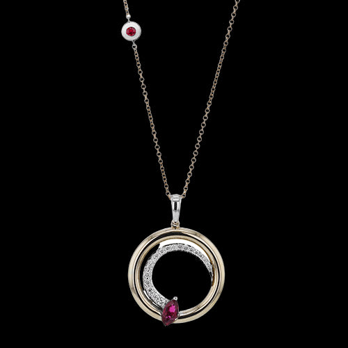 ZP1237 Color Pendant in 14k Gold with Diamonds