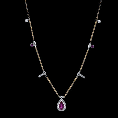 ZP1239 Color Pendant in 14k Gold with Diamonds