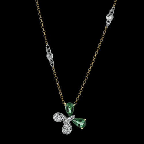 ZP1249 Color Pendant in 14k Gold with Diamonds