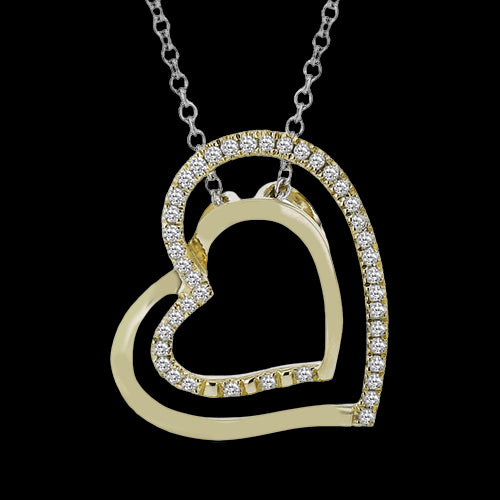 ZP1269 Heart Pendant in 14k Gold with Diamonds