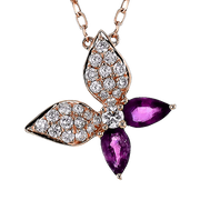 ZP1272-R Color Pendant in 14k Gold with Diamonds