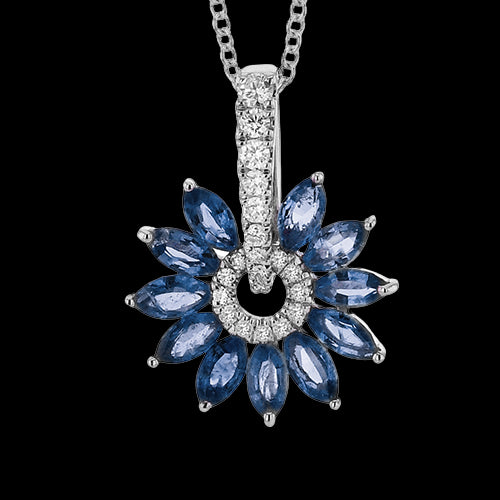 ZP1275 Color Pendant in 14k Gold with Diamonds