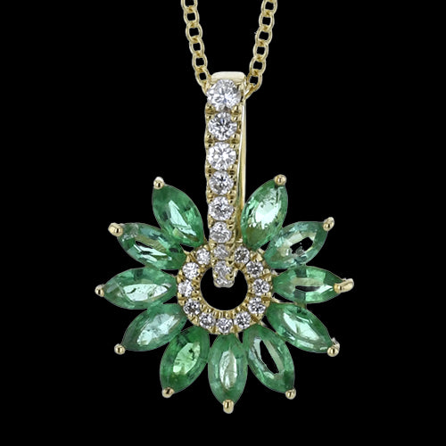 ZP1275-Y Color Pendant in 14k Gold with Diamonds