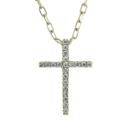 ZP1279 Cross Pendant in 14k Gold with Diamonds