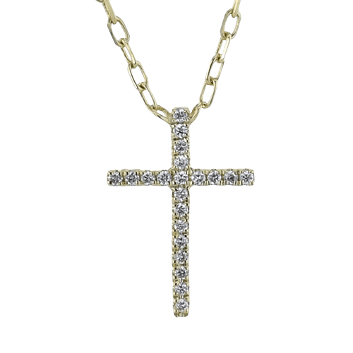 ZP1279 Cross Pendant in 14k Gold with Diamonds