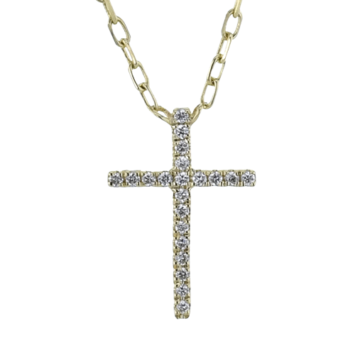 ZP1279 Cross Pendant in 14k Gold with Diamonds