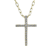 ZP1279 Cross Pendant in 14k Gold with Diamonds