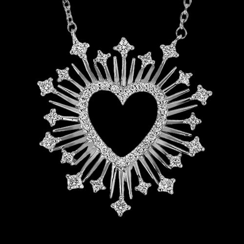 ZP1289 Heart Pendant in 14k Gold with Diamonds