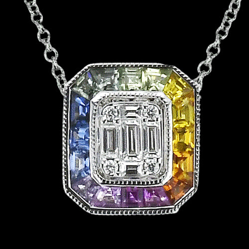 ZP1291 Color Pendant in 14k Gold with Diamonds