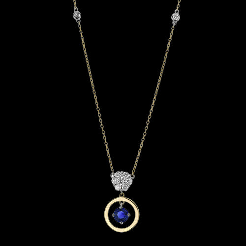 ZP1293 Color Pendant in 14k Gold with Diamonds