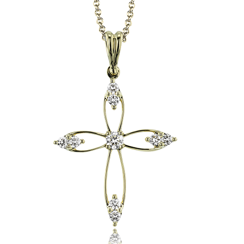 ZP1299 Cross Pendant in 14k Gold with Diamonds