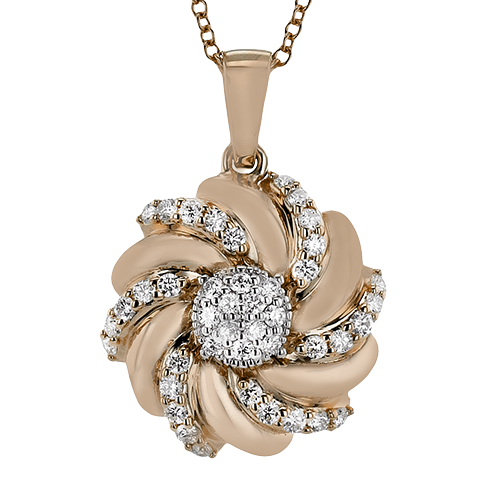 ZP1305-R Pendant in 14k Gold with Diamonds