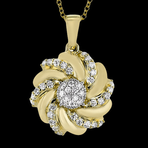 ZP1305-Y Pendant in 14k Gold with Diamonds