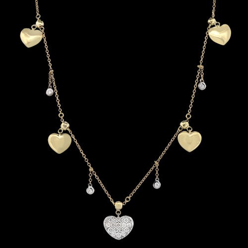 ZP1319 Heart Pendant in 14k Gold with Diamonds