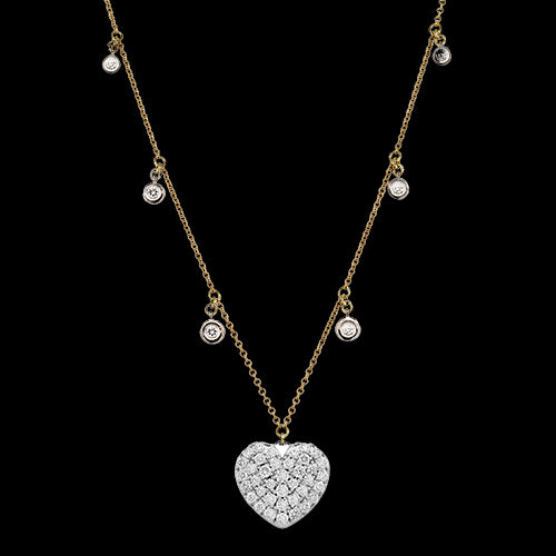 ZP1320 Heart Pendant in 14k Gold with Diamonds